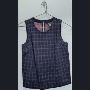 NWT Banana Republic Plaid Sleeveless Blouse, Size S